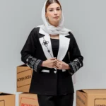 کت زنانه کج راه گلدوزی  قلبی