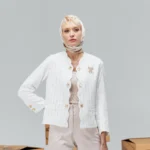 کت زنانه ژاکارد پاپیونی