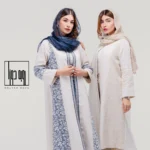 مانتو لینن ترکیبی با ژاکارد