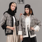 کت ترکیبی تور و لینن لبه دوخت