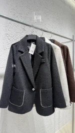 کت فوتر ژاکاردمغزی سفید - Image 2