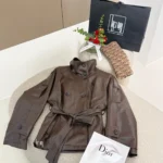 بارانی چرم یقه ایستاده