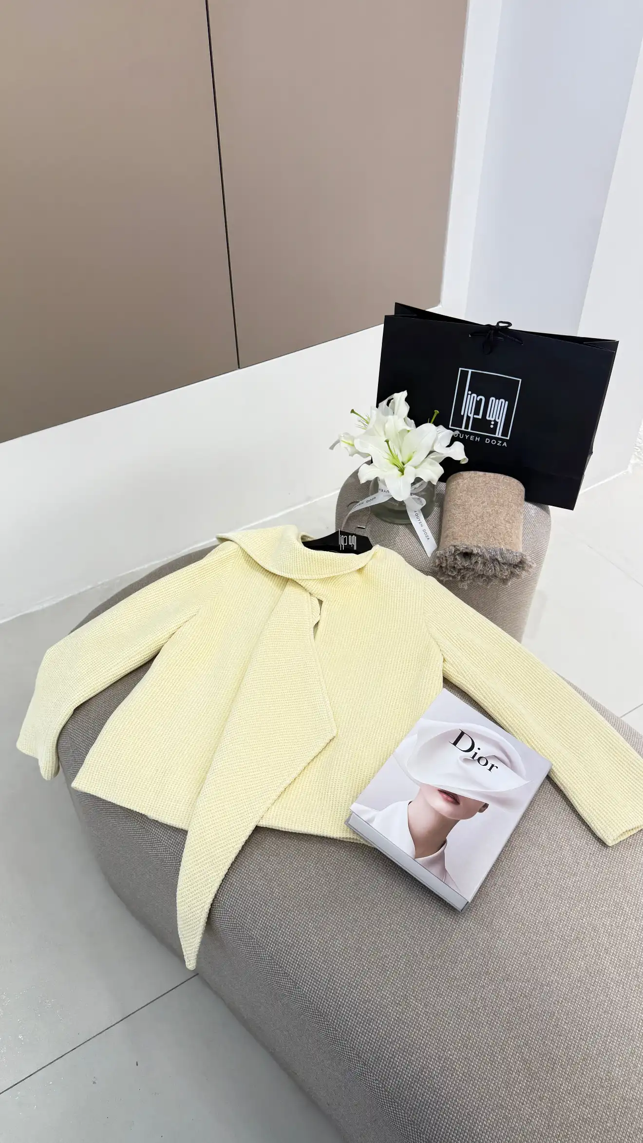 d24e7e7c-9faa-406a-b0a2-3512fc9bca66 کت لمزور بیسکویتی شال دار - Image 1